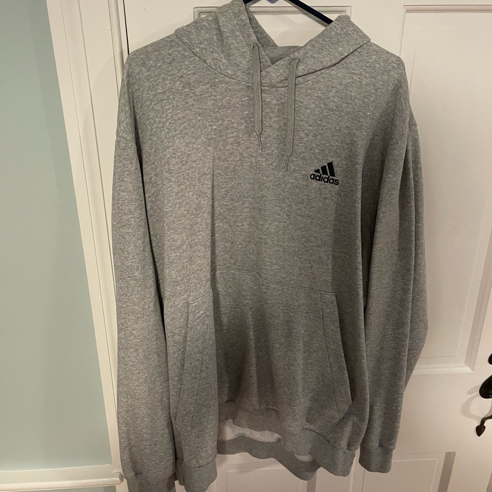 Adidas essentials - Mens Dark Gray Fleece Hoodie - Picture 1 of 3
